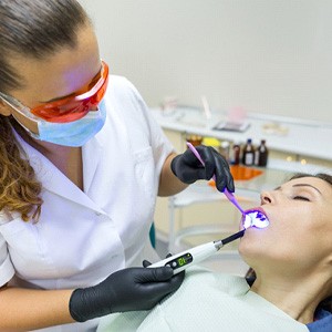 patient under sedation visiting dentist