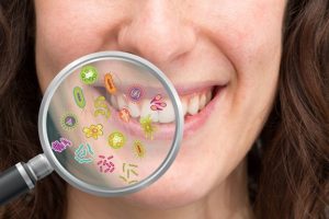 Closeup of oral bacteria that contributes to gum disease and Alzheimer's